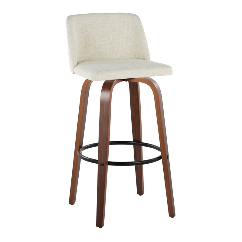 Toriano - Contemporary Fixed Height Barstool Swivel And Round Footrest (Set of 2) by Unique Piece Furniture