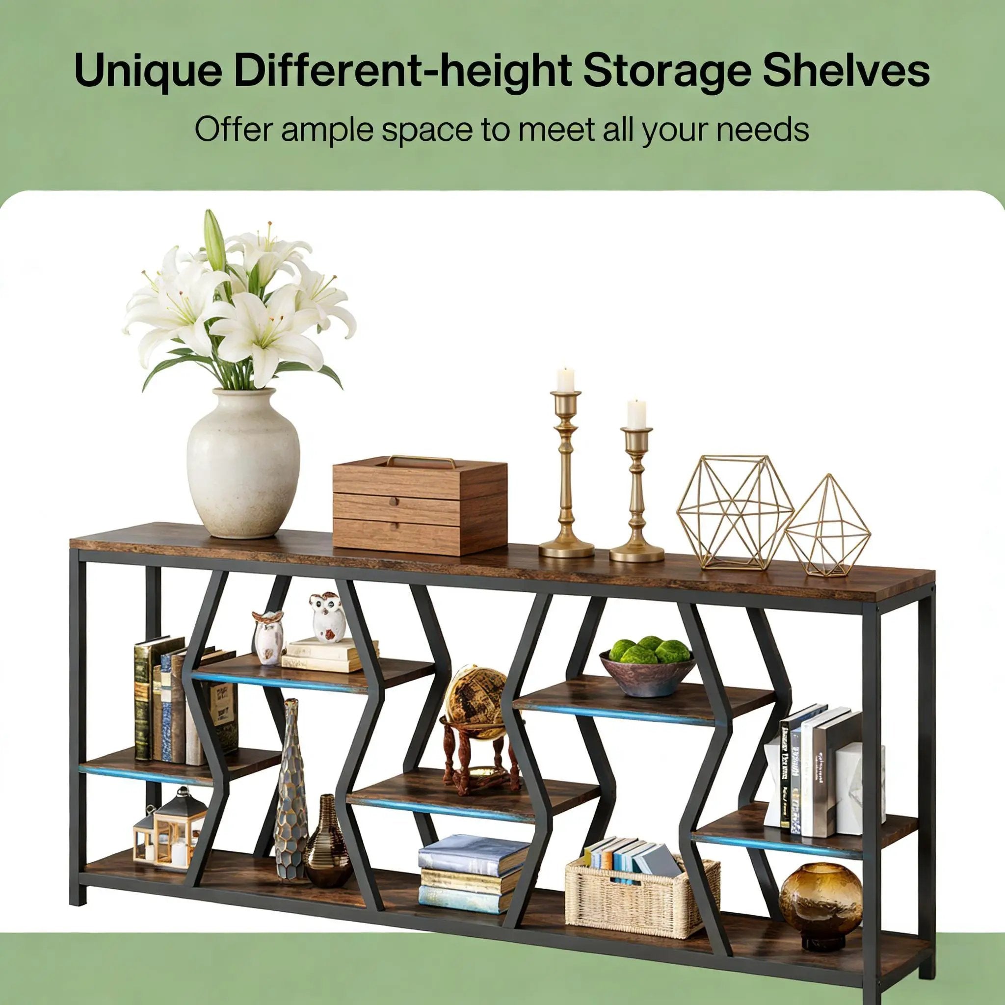 Durable Sofa Console Table with Generous Storage by HouseOfZazla