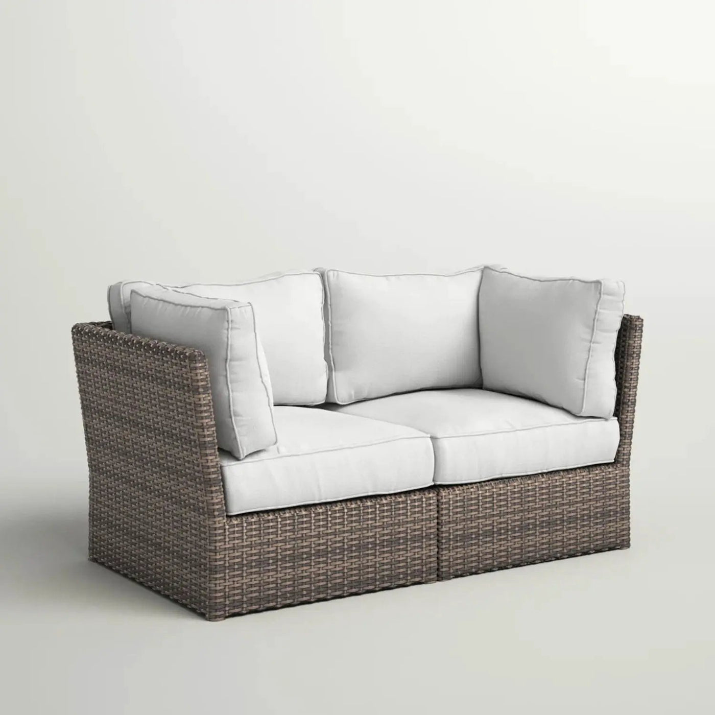 Modern Patio Wicker Loveseat With Cushions by Unique Piece Furniture