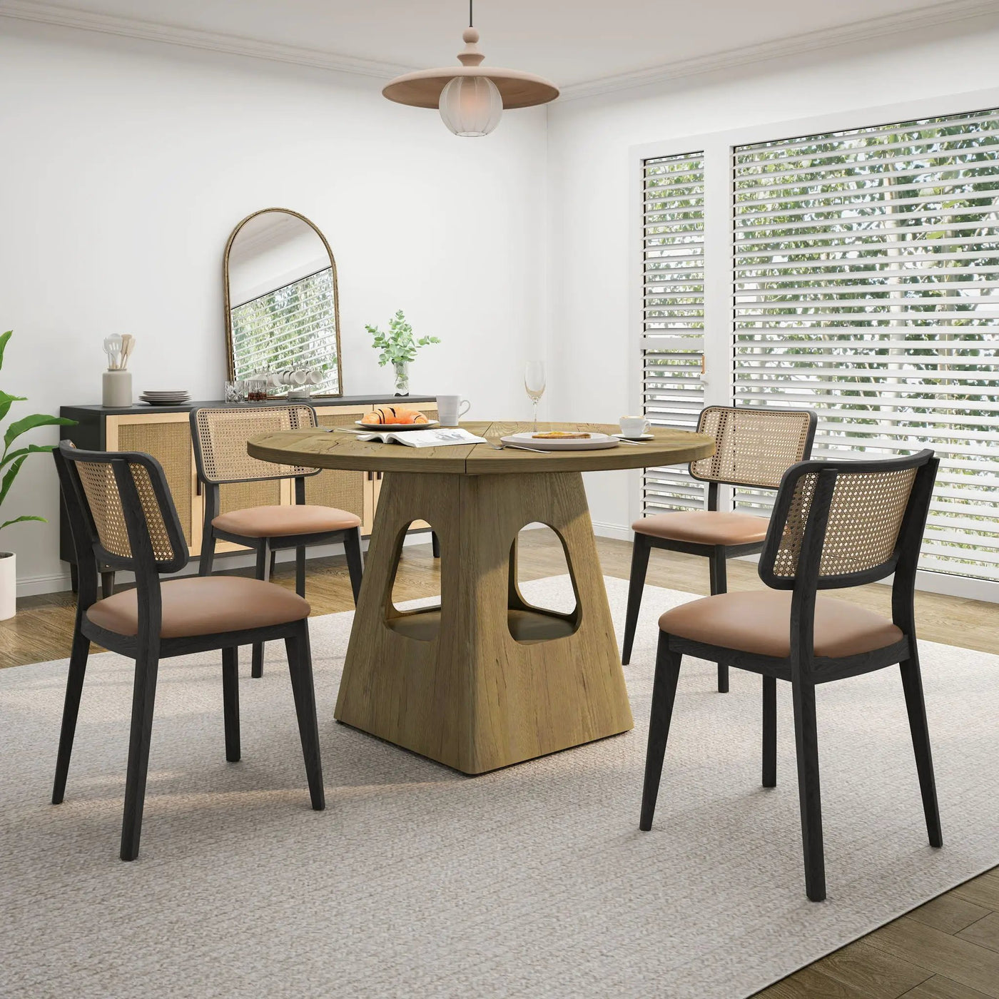 Farmhouse Round Dining Table With Storage Base by HouseOfZazla