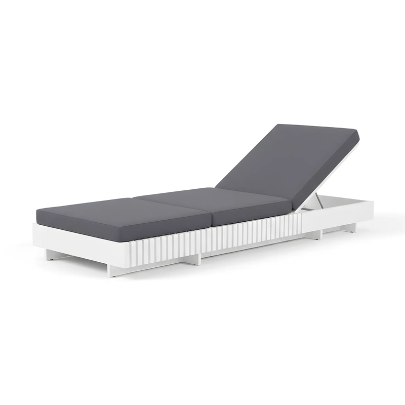 White Acacia Solid Wood Outdoor Chaise Lounge by HouseOfZazla