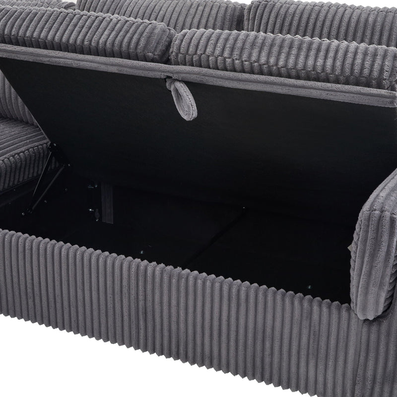 Convertible U-Shaped Sectional Sofa Bed With USB Ports And Storage by HouseOfZazla