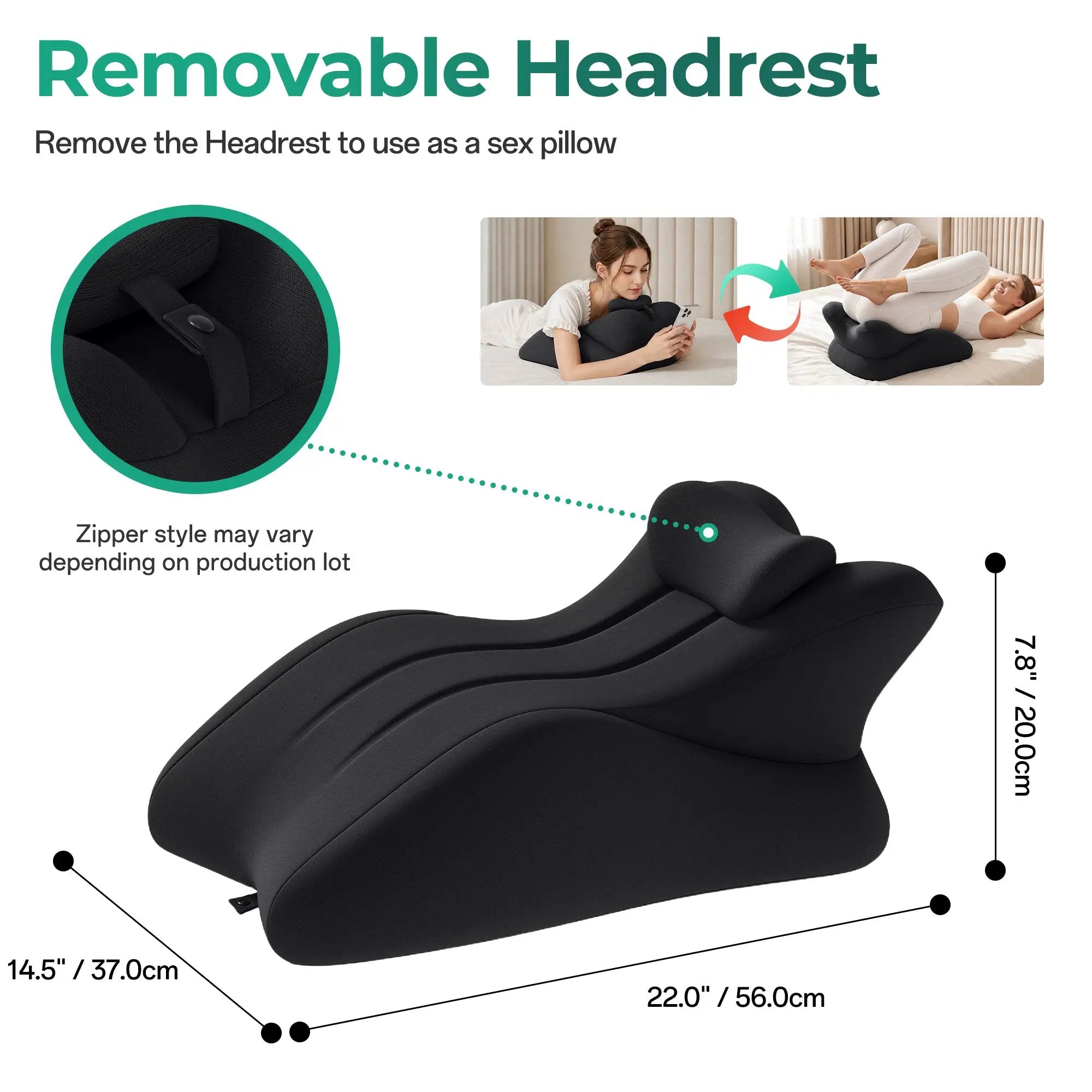27° Ergonomic Memory Foam Support Pillow for Couples by HouseOfZazla