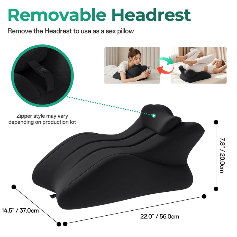 27° Ergonomic Memory Foam Support Pillow for Couples by HouseOfZazla