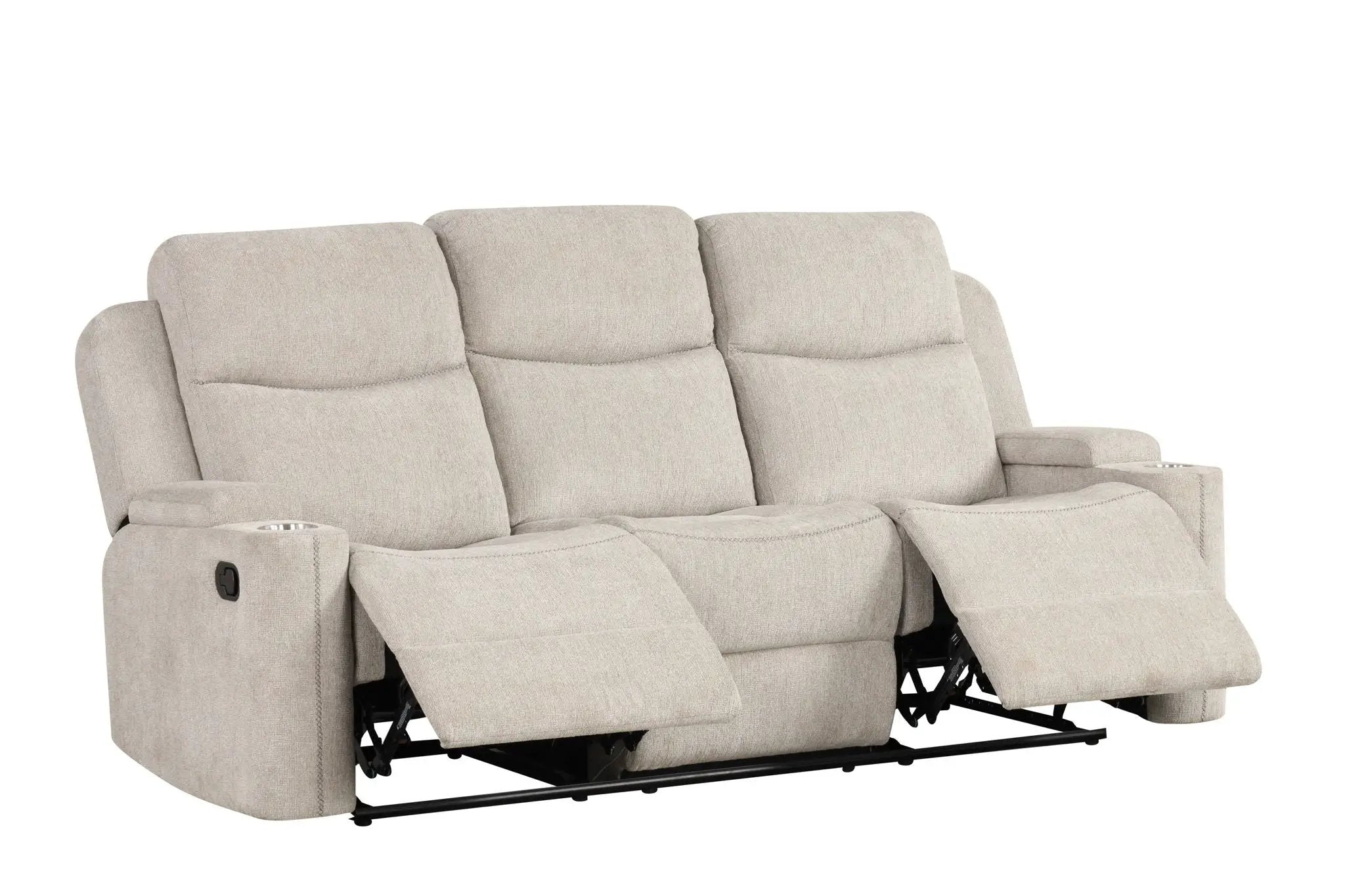 Galya - 3 Piece Living Room Set Sofa Loveseat Chair - Light Gray by Unique Piece Furniture