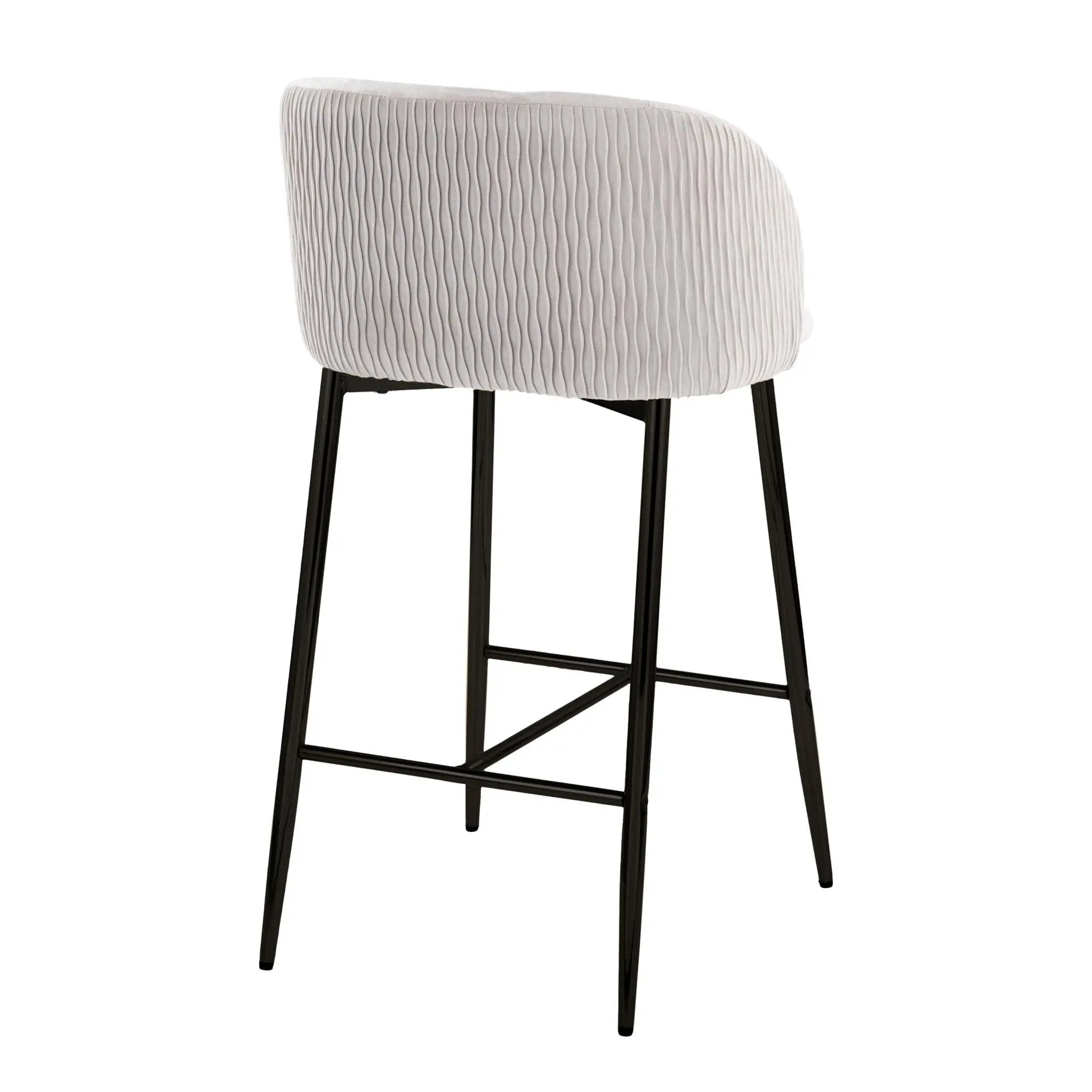 Fran - Pleated Waves Contemporary Fixed Height Counter Stool (Set of 2) by HouseOfZazla