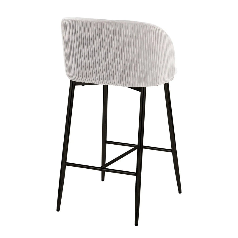 Fran - Pleated Waves Contemporary Fixed Height Counter Stool (Set of 2) by HouseOfZazla