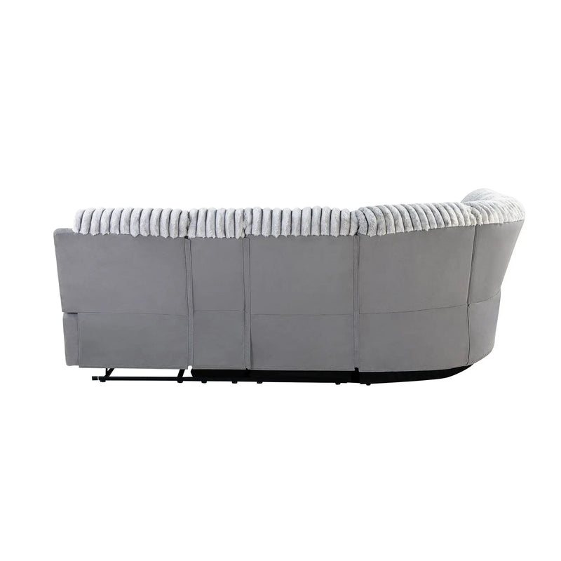 Bruni - Sectional Sofa With LED Lighting And Manual Recline - Gray by Unique Piece Furniture
