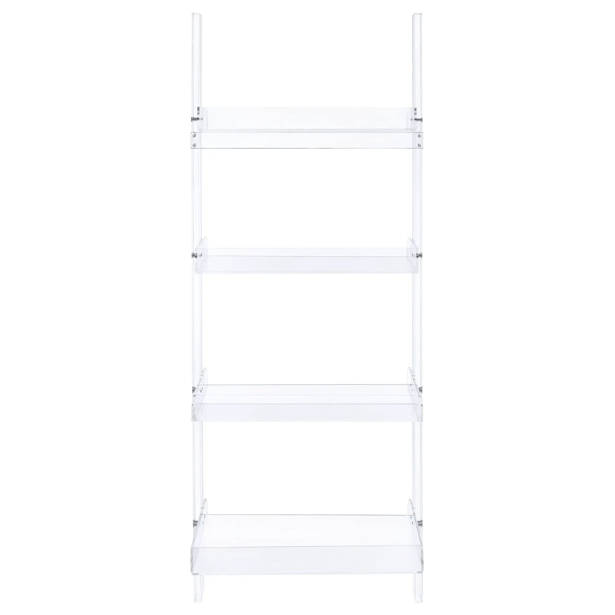 Amaturo 72-inch 4-shelf Acrylic Ladder Bookshelf Clear by Unique Piece Furniture