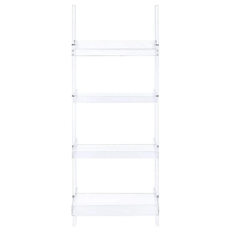 Amaturo 72-inch 4-shelf Acrylic Ladder Bookshelf Clear by Unique Piece Furniture
