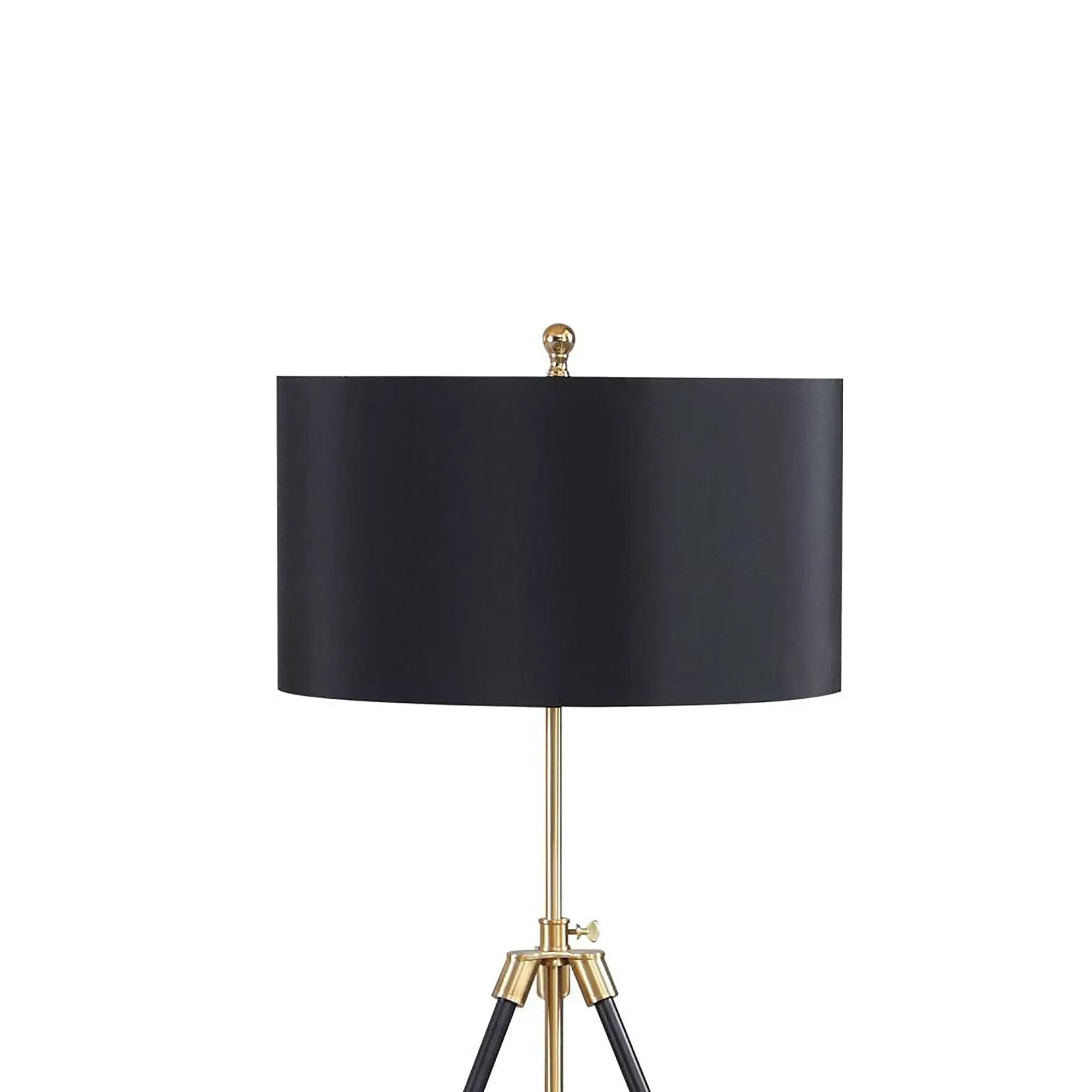 Tripod Drum Shade Floor Lamp With Rotary Switch - Black by HouseOfZazla