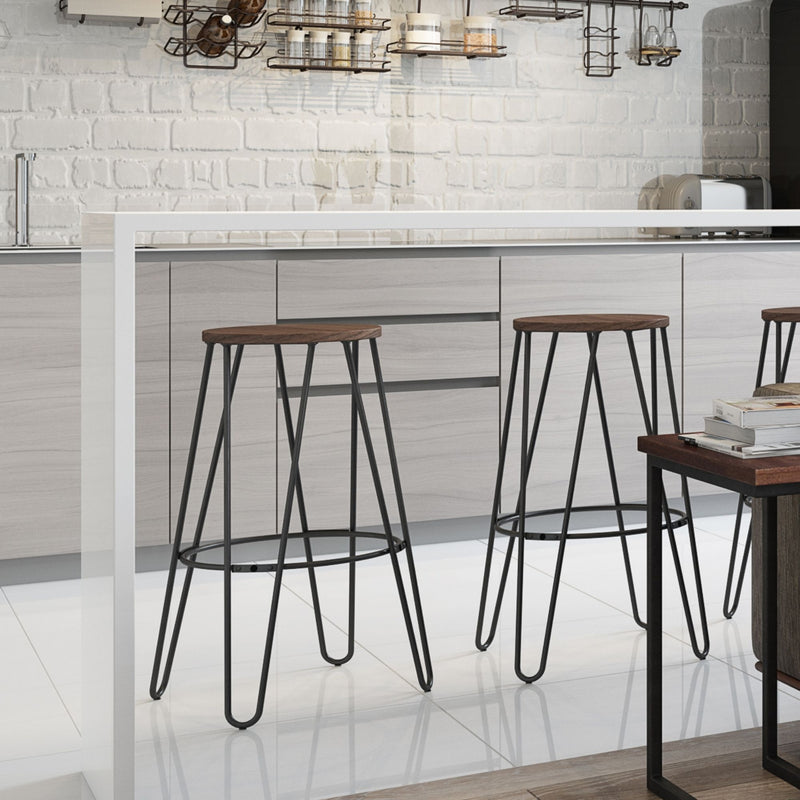 Simeon - Multifunctional Metal Stool With Wood Seat by HouseOfZazla