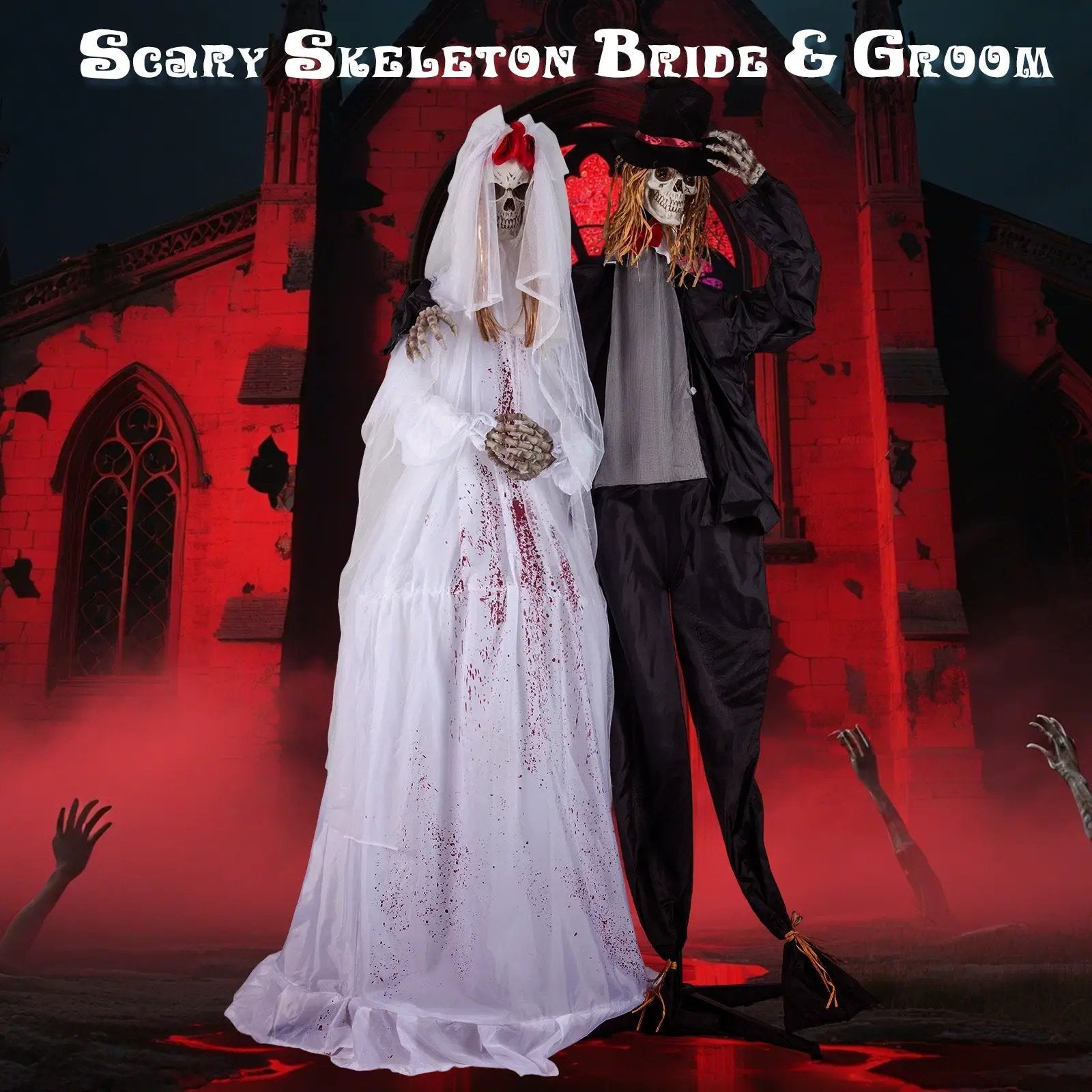 Halloween Animatronic Standing Groom 7.2 FT Haunted House Decoration by DirectDeals