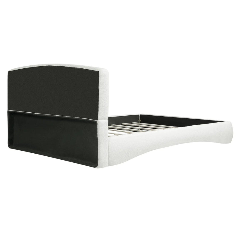 Curved Upholstered Bed with Smart Ambient Lighting by HouseOfZazla