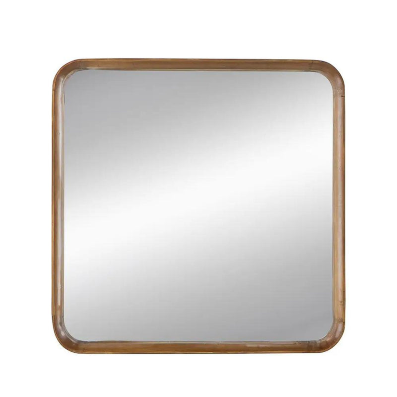 Square Mirror With Wood Frame, Wall Mirror For Living Room Bathroom Entryway - Brown by Unique Piece Furniture