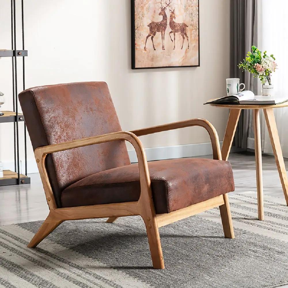 Classic Mid-Century Modern Accent Chairs, Open Framed Armchair With Cushioning by Unique Piece Furniture