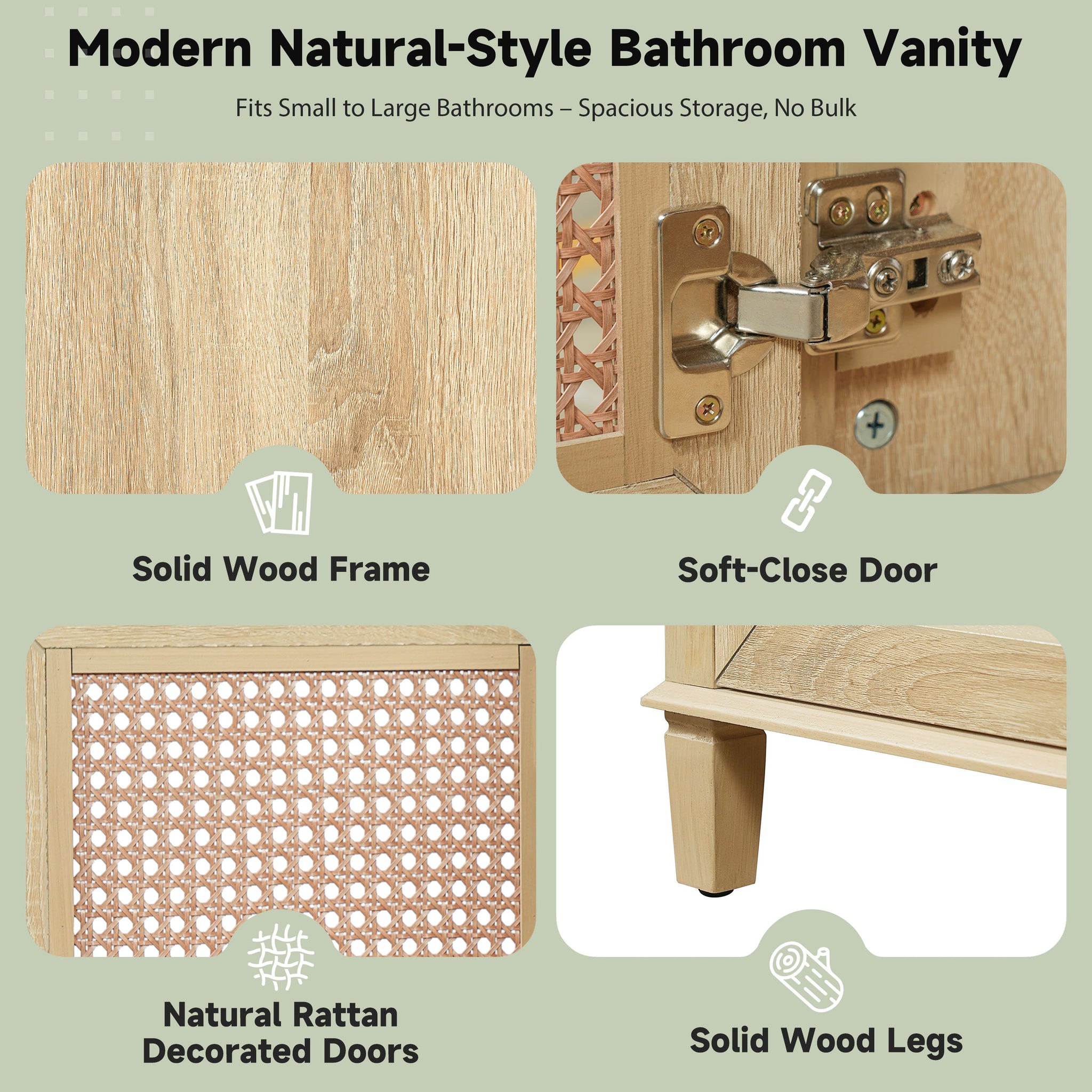 48-Inch Natural Rattan Bathroom Vanity by HouseOfZazla