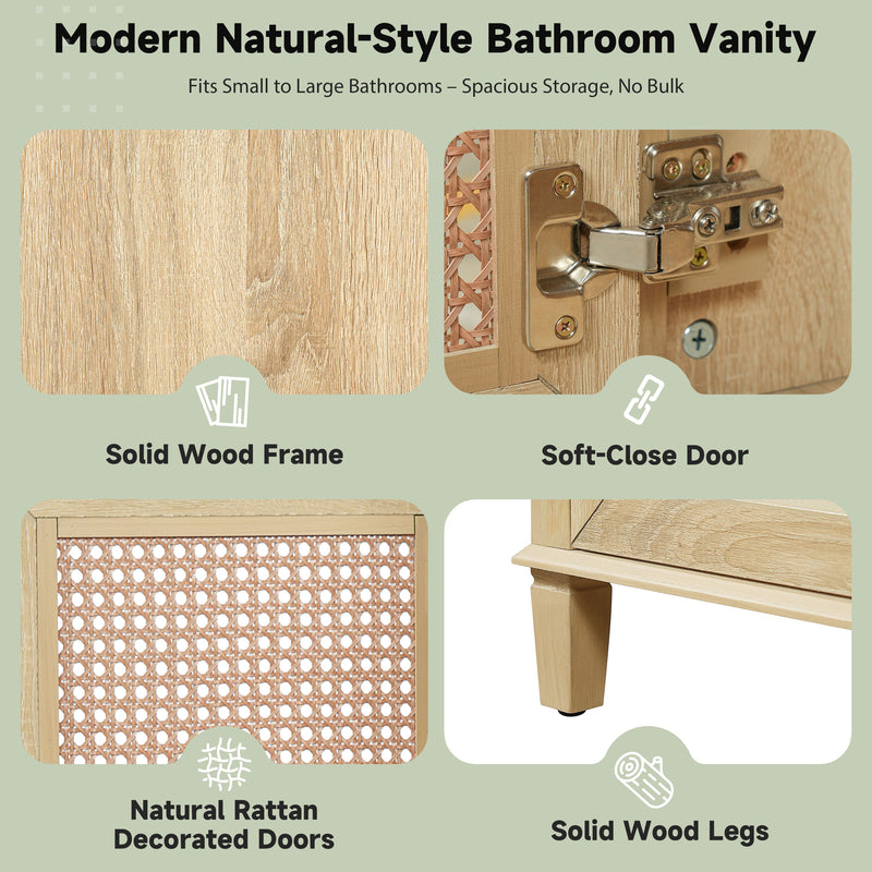 48-Inch Natural Rattan Bathroom Vanity by HouseOfZazla