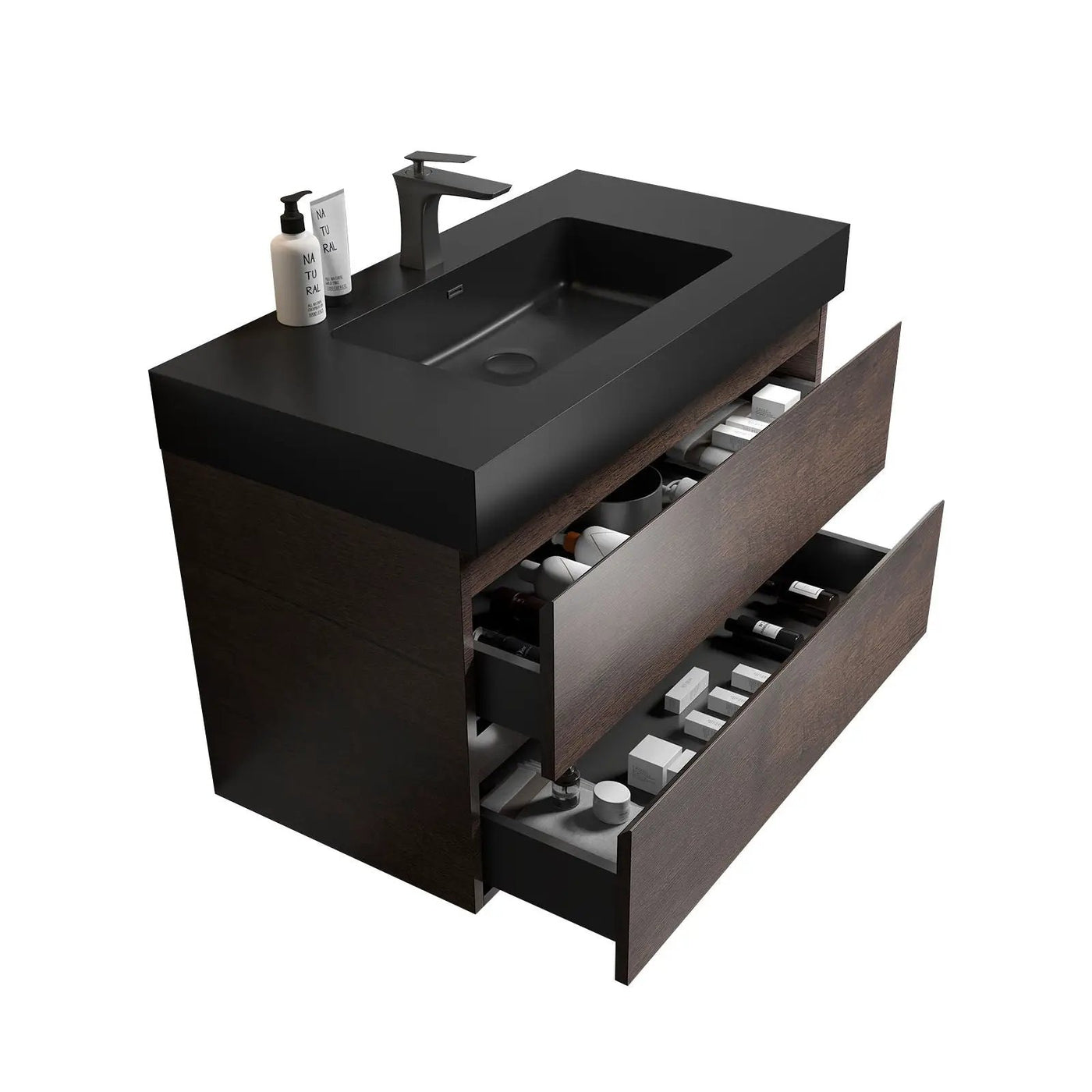 Alice - Bathroom Vanity Wall Mounted With Sink, Large Storage by Unique Piece Furniture