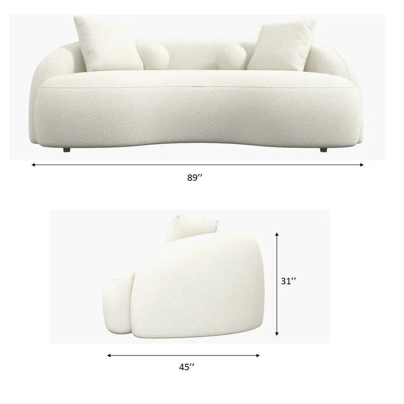 Drake - Japandi Style Curvy Boucle Sofa by Unique Piece Furniture