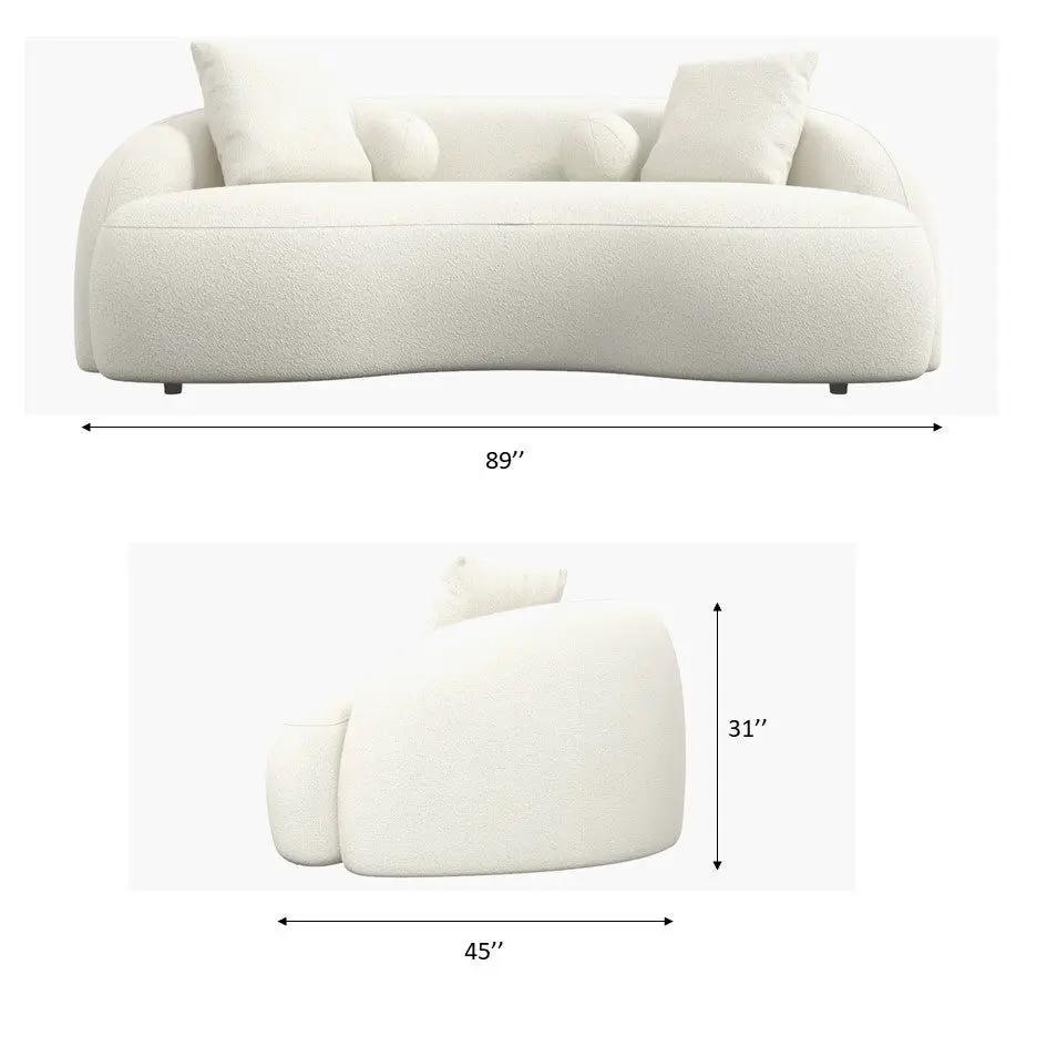 Drake - Japandi Style Curvy Boucle Sofa by HouseOfZazla