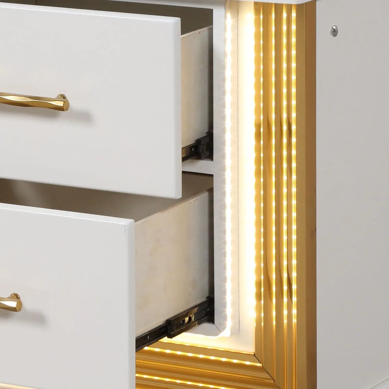 Obsession - 2 Drawer LED Nightstand - White by HouseOfZazla