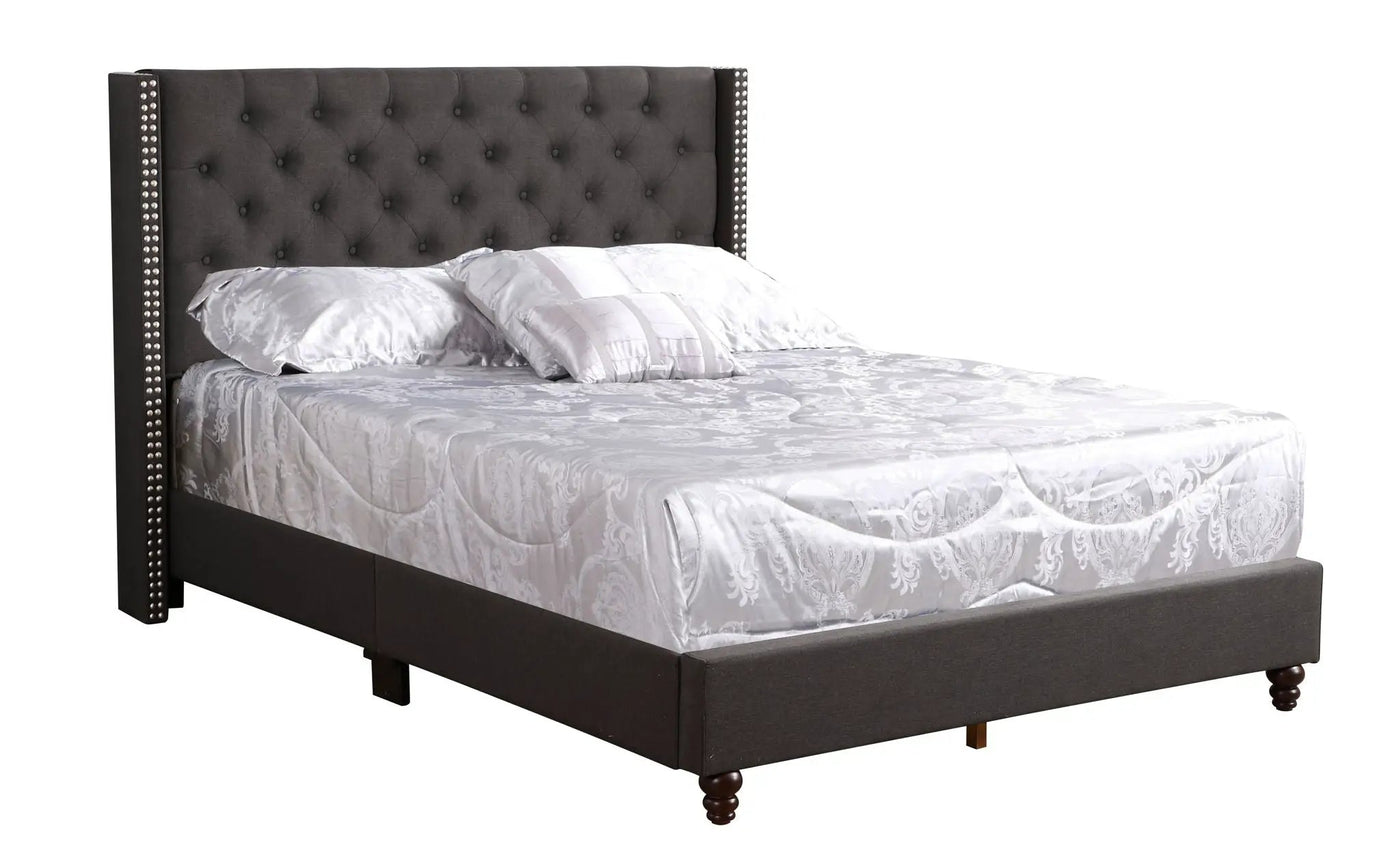 Nailhead Bed Transitional Vibrant by HouseOfZazla