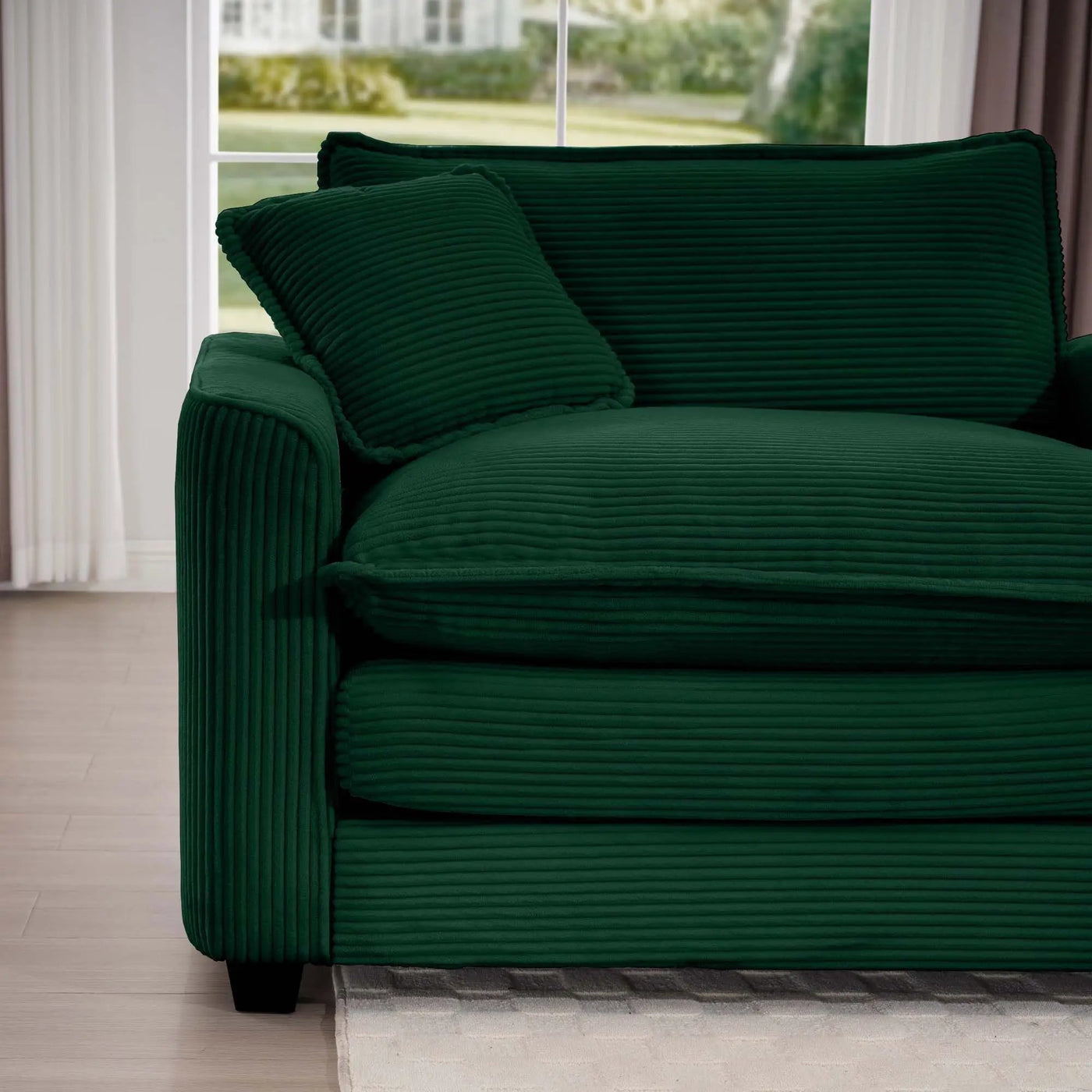 Classic Modern Comfortable Single Chair Deep Seat Sofa With Footstool by HouseOfZazla