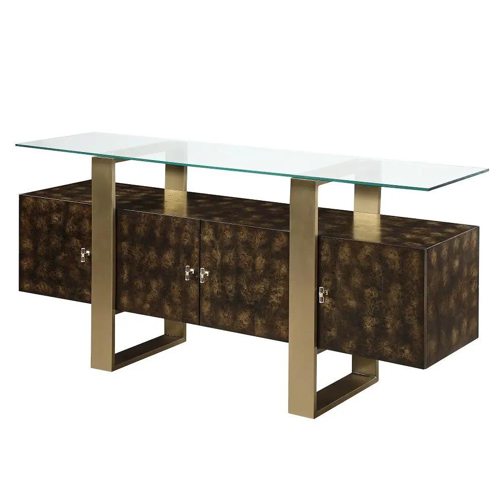 Mabyn - Console Cabinet - Brass & Antique Brown by Unique Piece Furniture