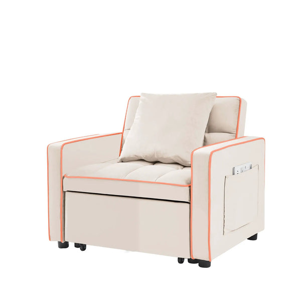 Modern 3 In 1 Sofa Bed Chair, Adjustable Recliner