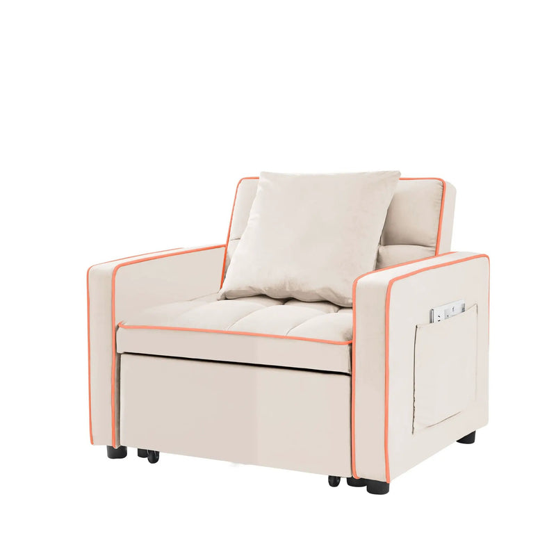 Modern 3 In 1 Sofa Bed Chair, Adjustable Recliner by Unique Piece Furniture