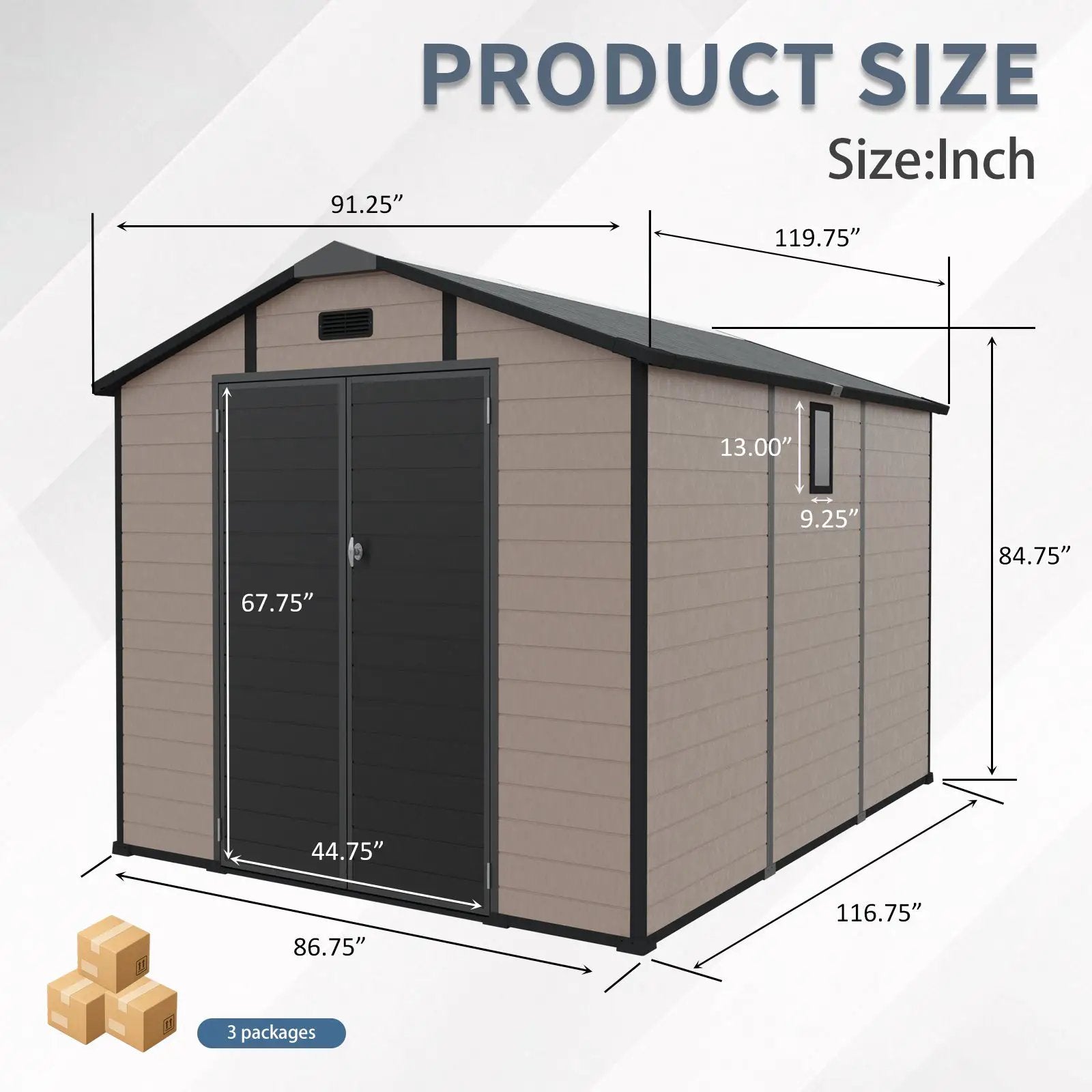 8x10 FT Plastic Outdoor Storage Shed - Lockable Resin Tool Shed by HouseOfZazla