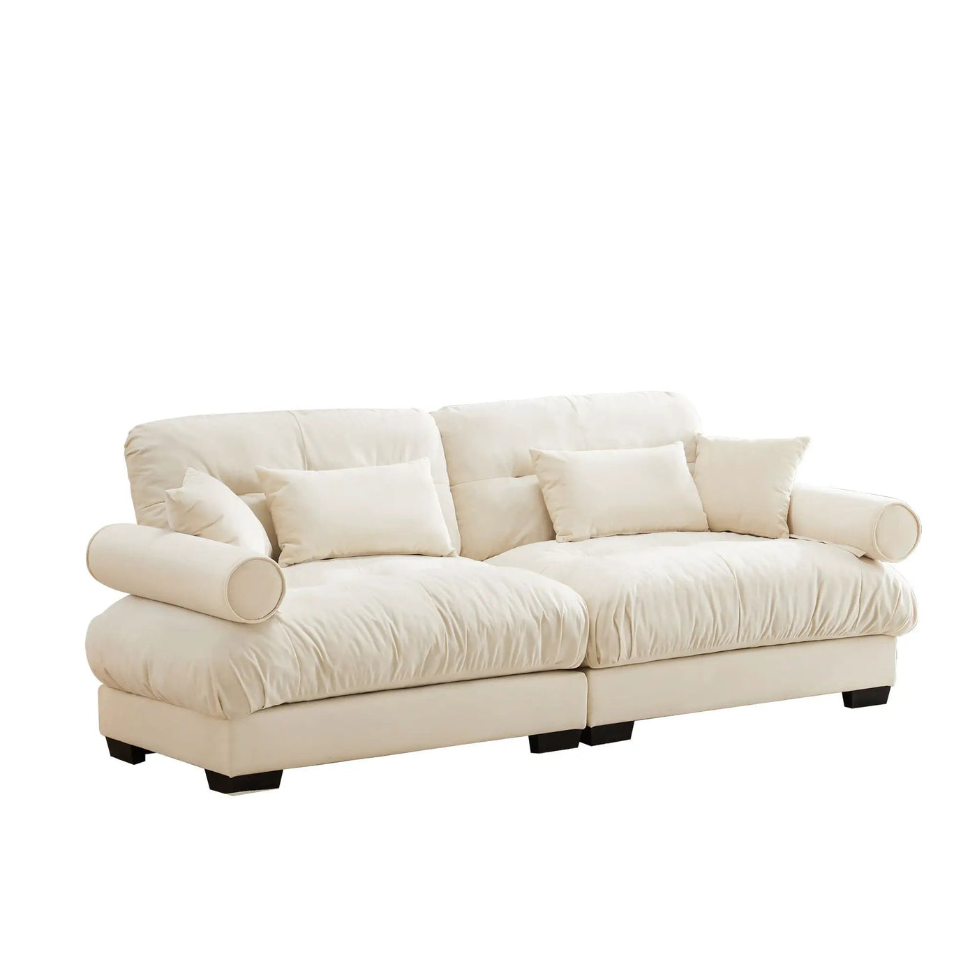 Modern Oversize Sofa With Cloud Like Comfort, Featuring Waist And Throw Pillows by Unique Piece Furniture