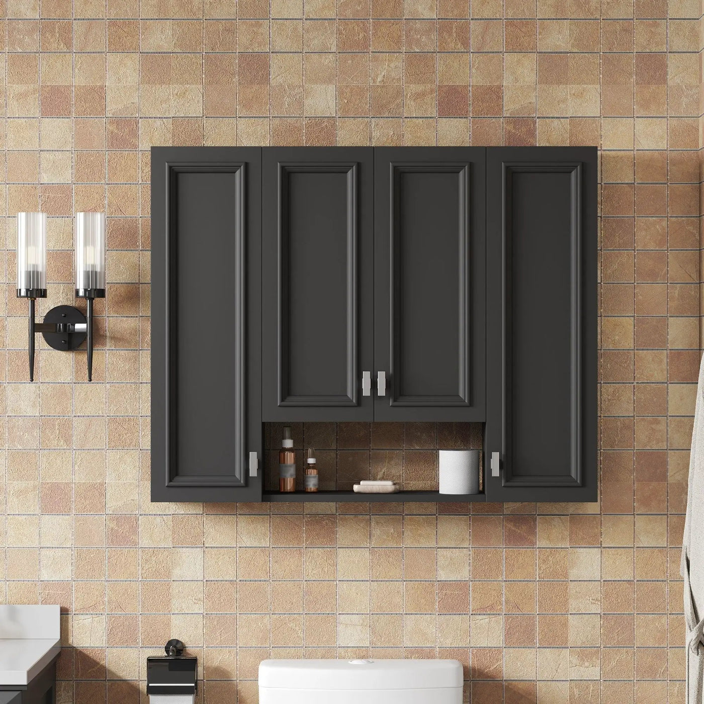 Wall Mounted Bathroom Cabinet With 5 Adjustable Shelves by HouseOfZazla