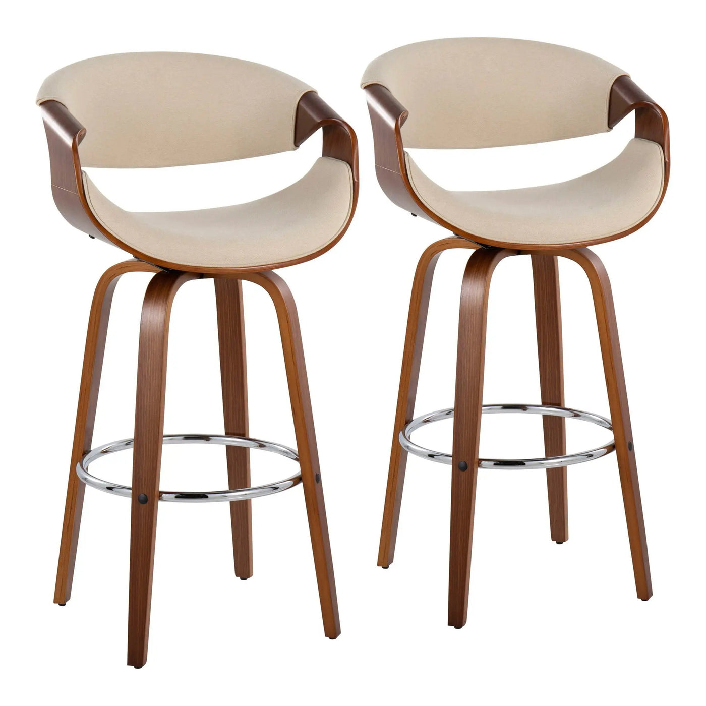 Curvini Mid - Century Modern Fixed Height Barstool With Swivel (Set of 2) by HouseOfZazla