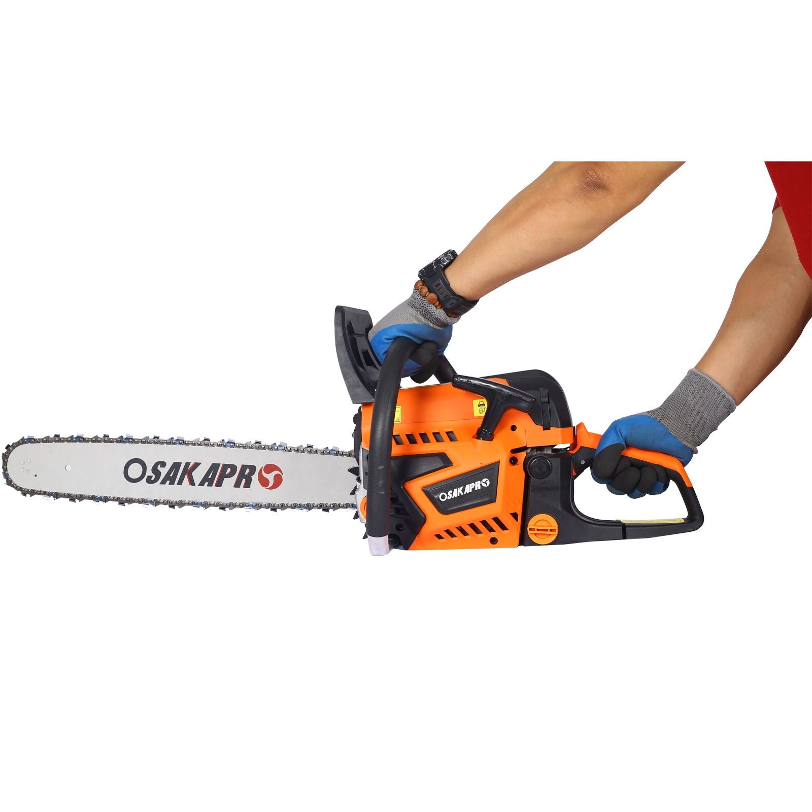 Professional Gasoline Chainsaw 20" 52Cc For Tree And Wood Cutting - Orange by HouseOfZazla