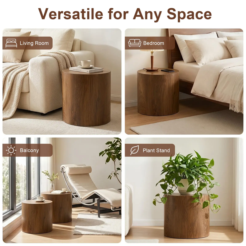 Nesting Coffee Table Set of 2, Modern Round Coffee Tables with Non-Slip Feet by HouseOfZazla