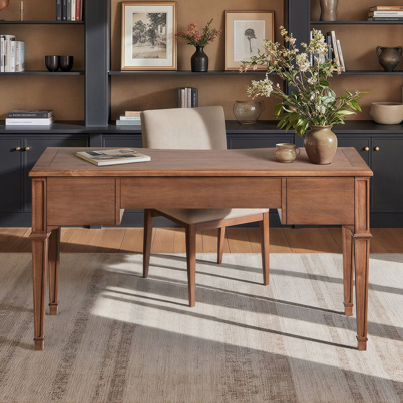 Dauphin - 3 Drawer Executive Desk - Brown by HouseOfZazla