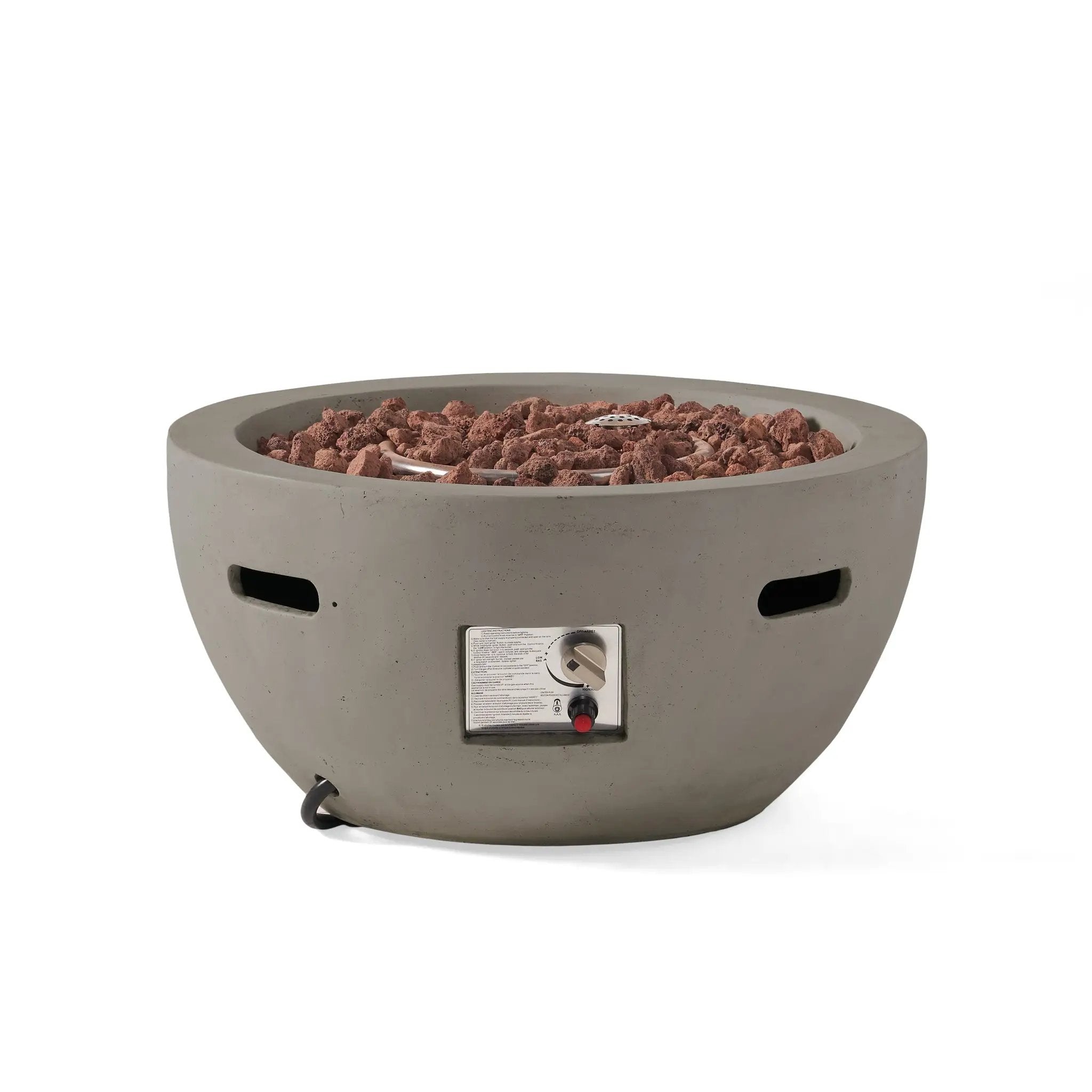 27' Bowl Shaped MGO 40,000 BTU Propane Fire Pit, Light Grey (Tank Cover not Included) by HouseOfZazla