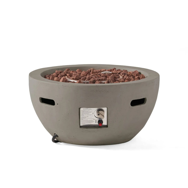 27' Bowl Shaped MGO 40,000 BTU Propane Fire Pit, Light Grey (Tank Cover not Included) by HouseOfZazla