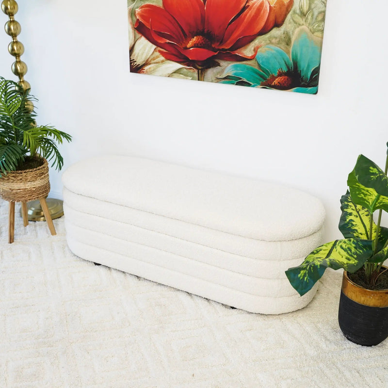 Cabana - Bench With Storage - Ivory by HouseOfZazla