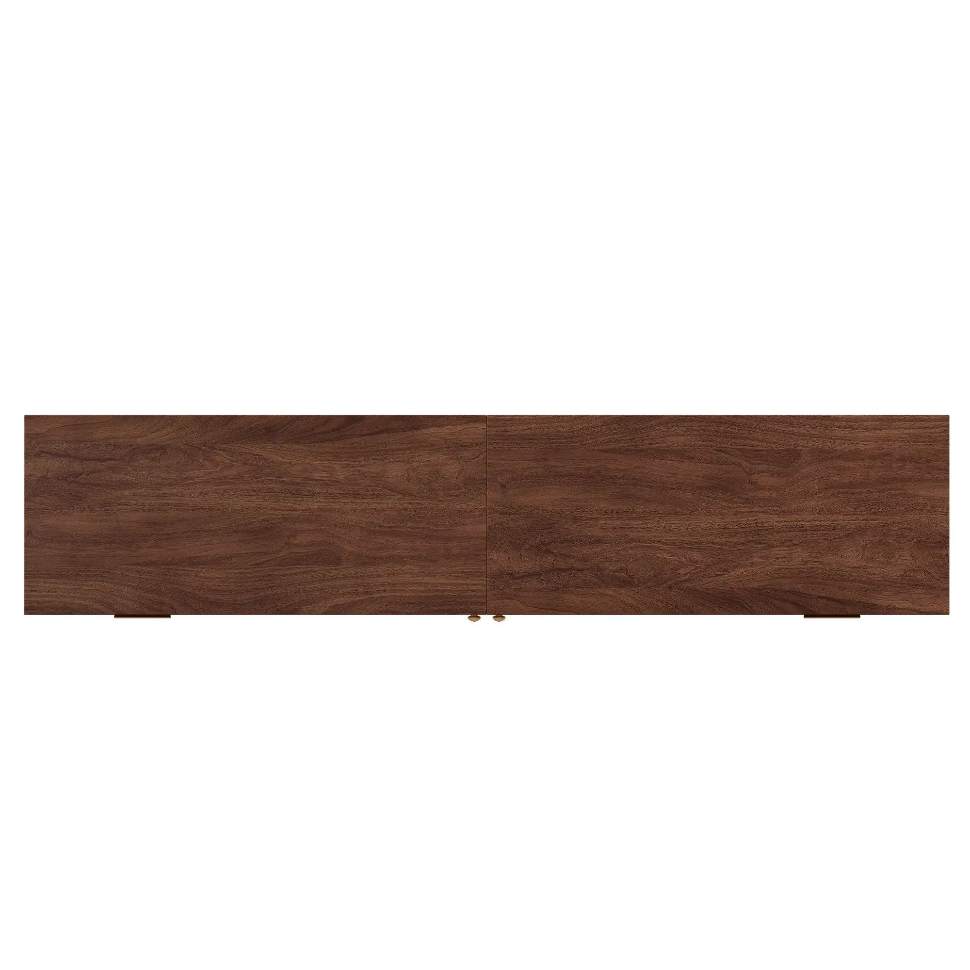 70" TV Stand With Doors For TVs Up To 80", Media Console With 4 Drawers & Cable Holes - Dark Brown by HouseOfZazla