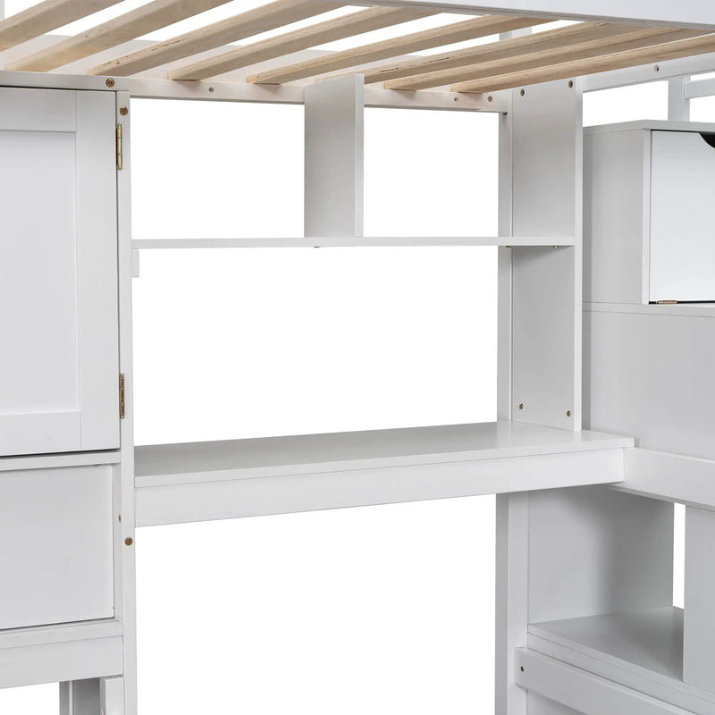 Loft Bed With Built In Desk And Staircase by Unique Piece Furniture