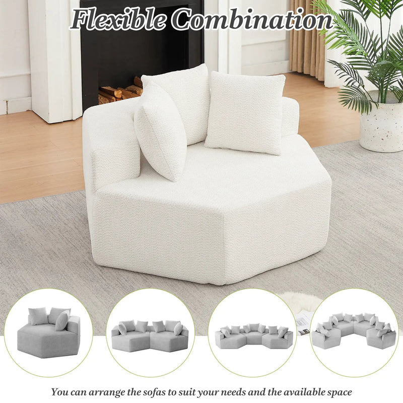 54-Inch Modern-Style Hexagonal Single Lounge Chair by HouseOfZazla