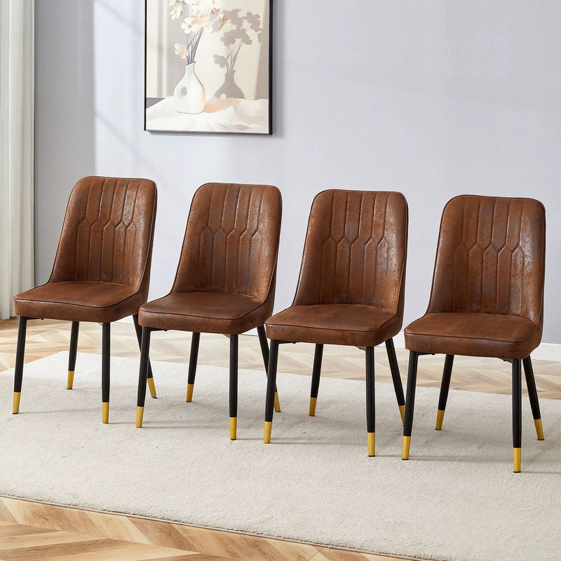 Modern Dining Chairs With Sleek Backrest and Metal Legs by HouseOfZazla