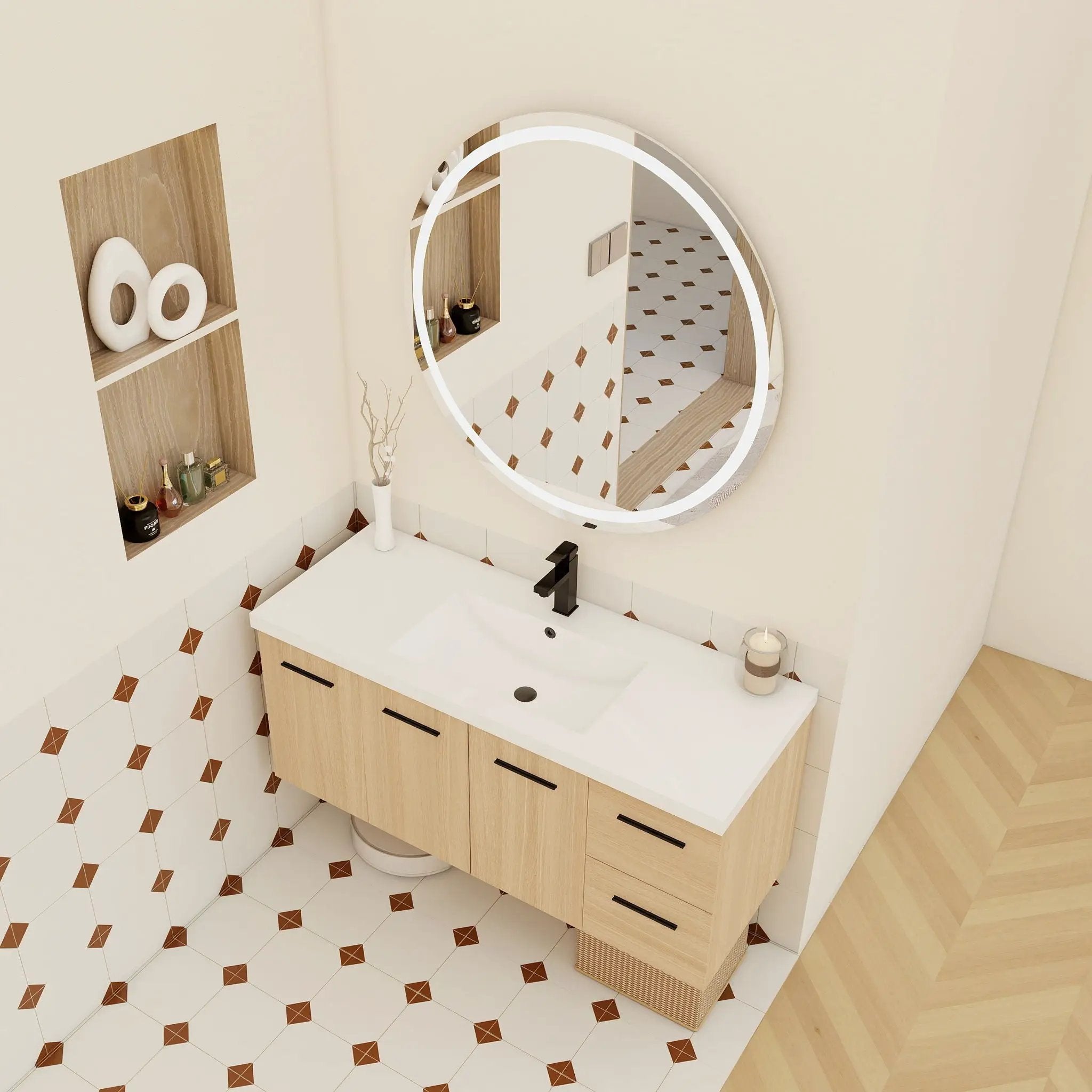 Floating Bathroom Vanity With Sink, Modular Cabinet by HouseOfZazla