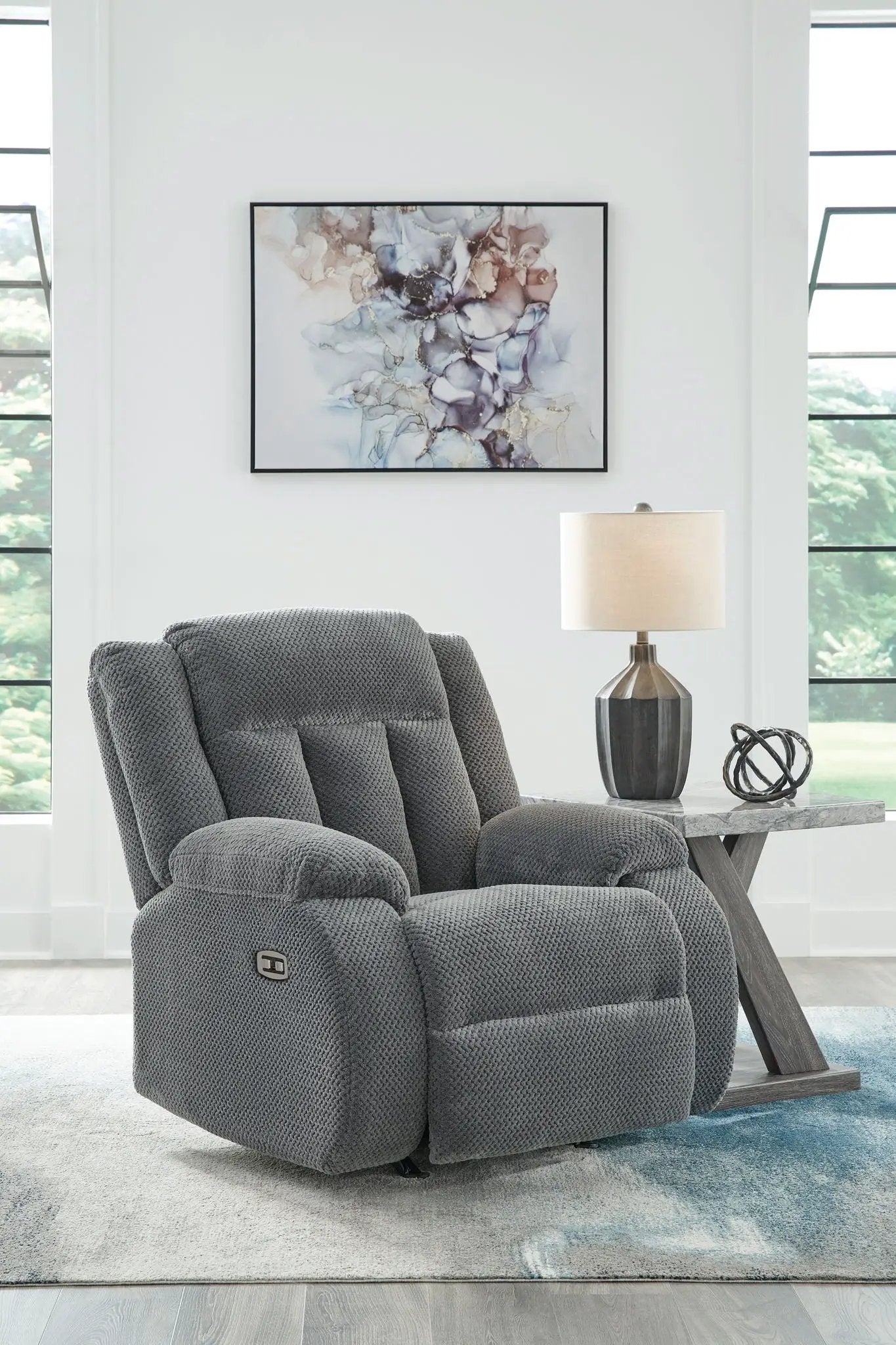 Observation - Power Rocker Recliner - Steel by Unique Piece Furniture