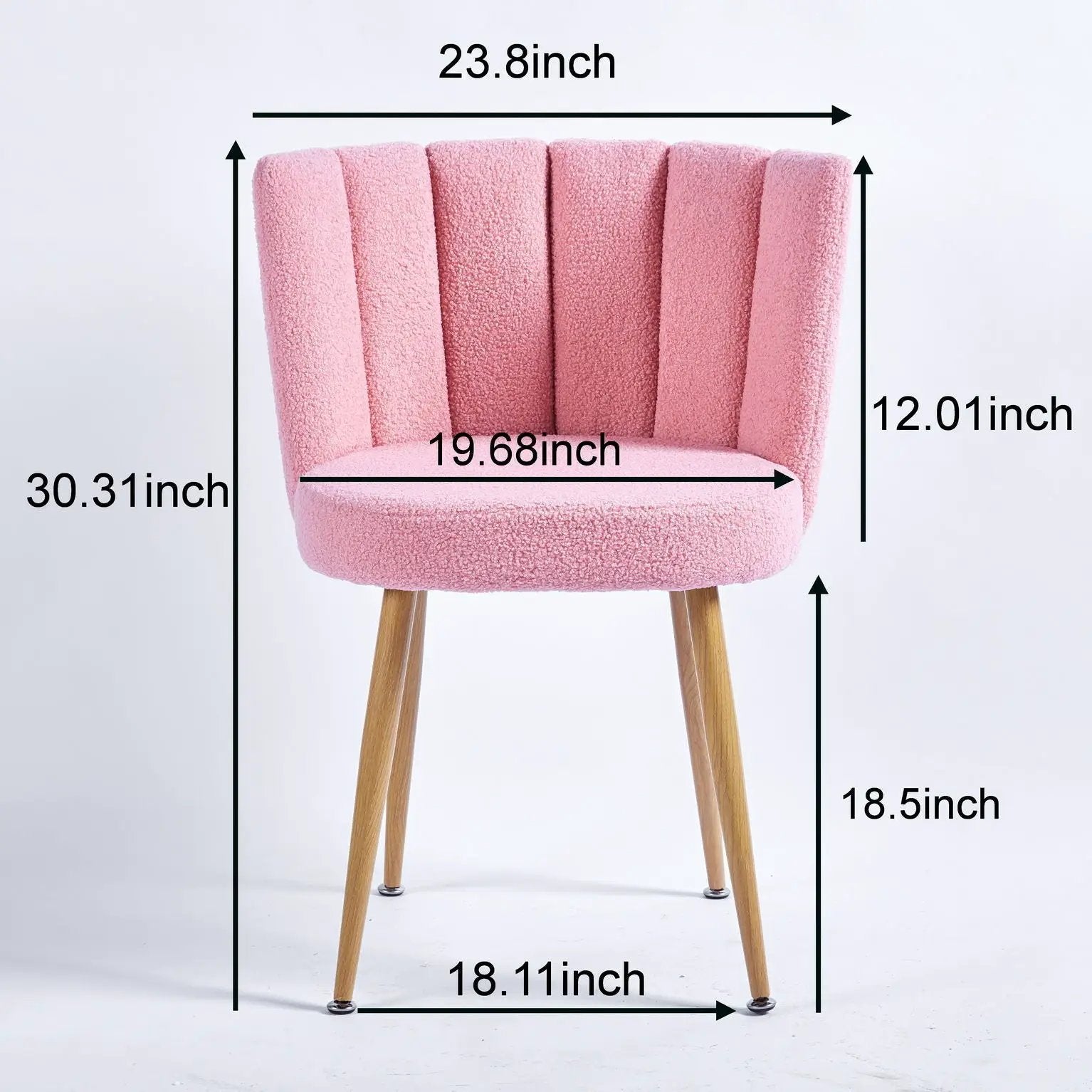 Modern Dining Chair (Set of 2) With Iron Tube Wood Color Legs, Shorthair Cushions And Comfortable Backrest, Suitable For Dining Room, Living Room, Cafe, Simple Structure by Unique Piece Furniture