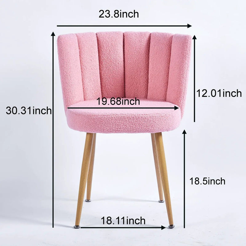 Modern Dining Chair (Set of 2) With Iron Tube Wood Color Legs, Shorthair Cushions And Comfortable Backrest, Suitable For Dining Room, Living Room, Cafe, Simple Structure by Unique Piece Furniture