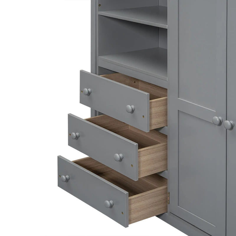 Loft Bed With Built In Wardrobe, Shelves And Drawers